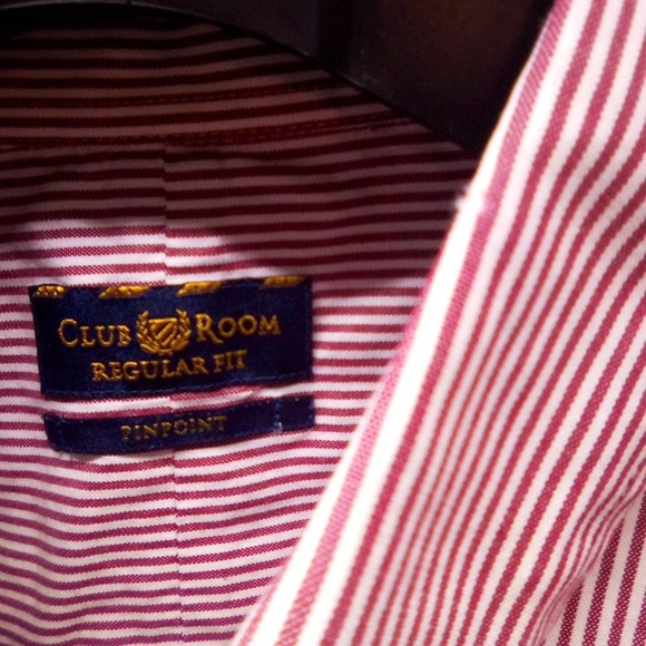 Club room pinstripe red and white button down - Picture 3 of 5